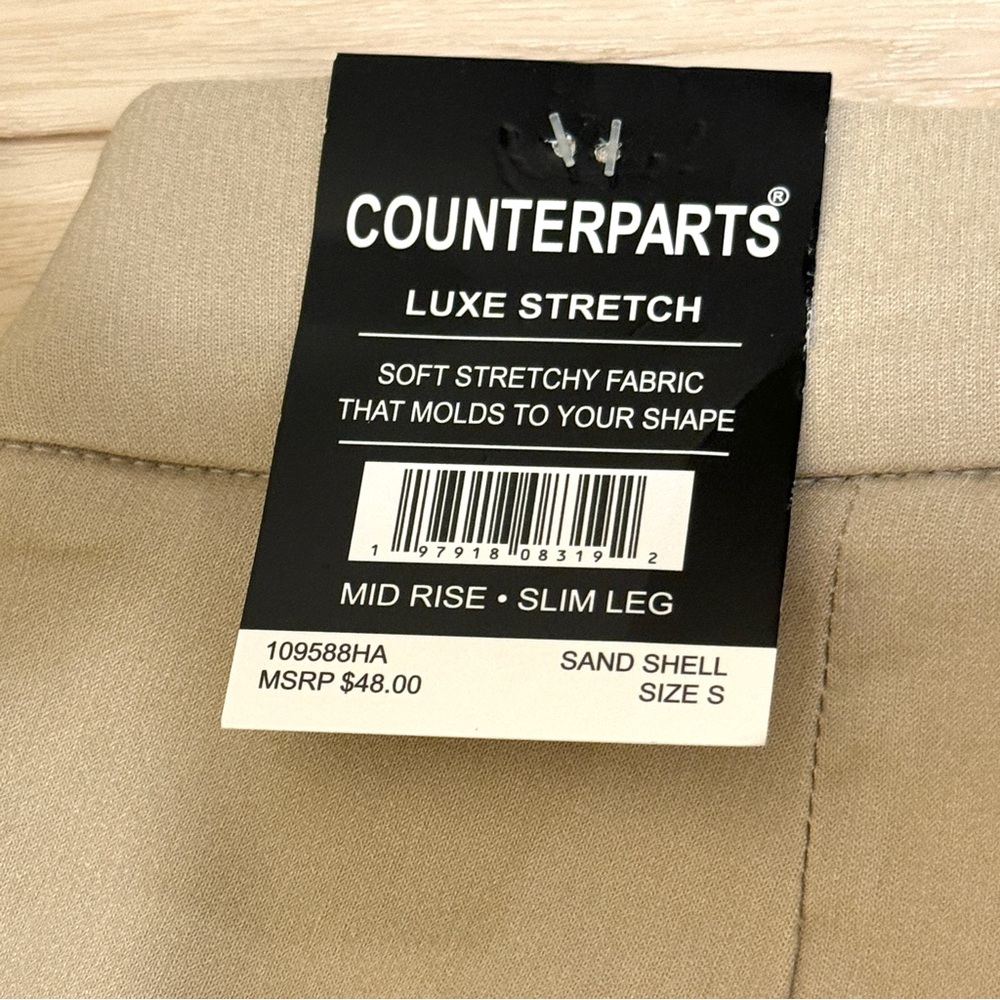 COUNTERPARTS LUXE Stretch Mid-rise Slim Straight Leg Women’s Pants Sz Small - Picture 5 of 11